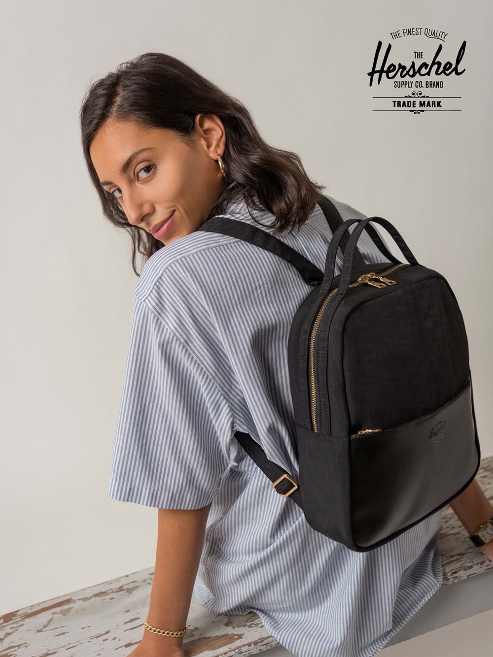 Herschel Orion Top Handle Backpack Leather Nylon